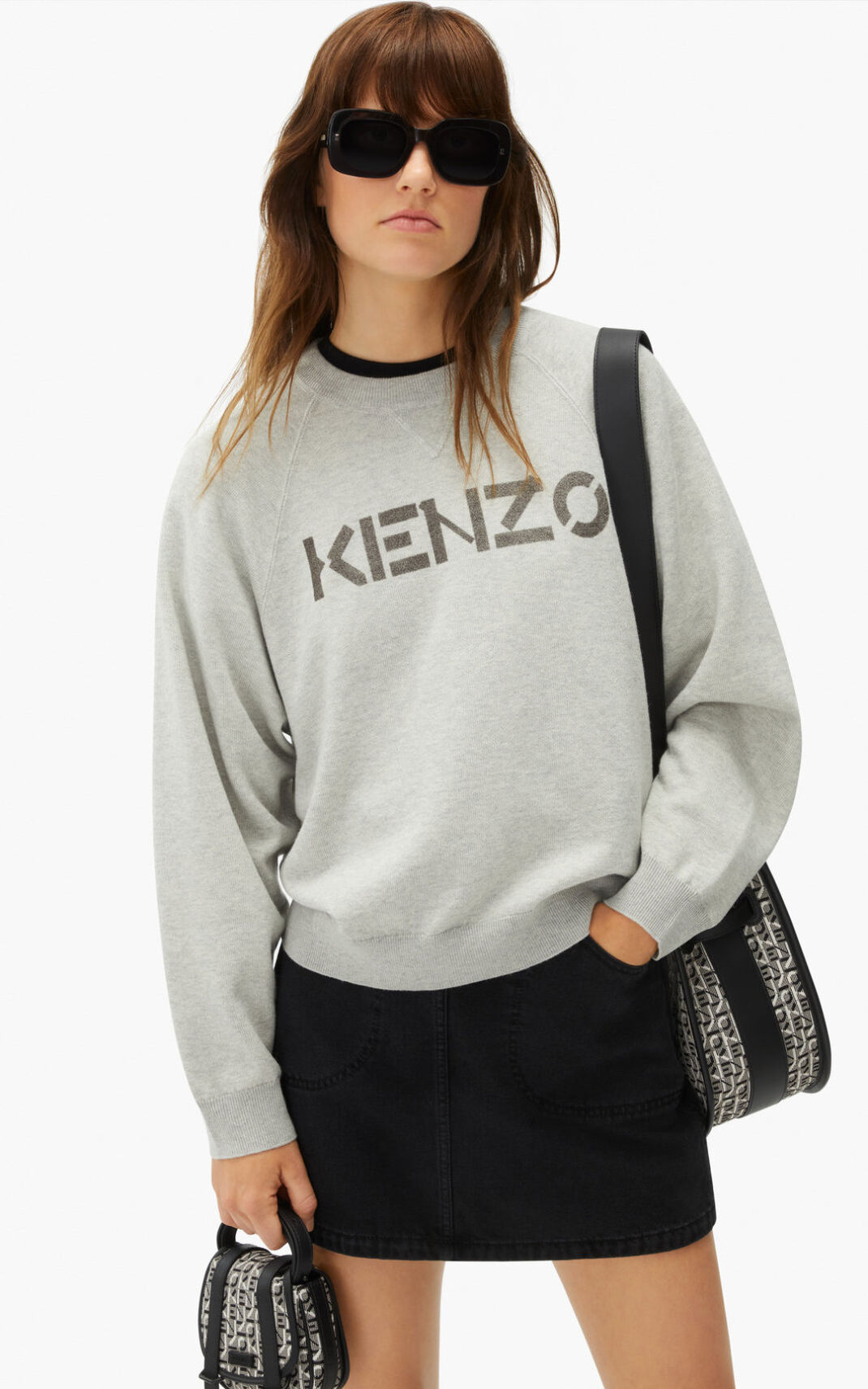 Jerseys Kenzo Logo merino wool Mujer Gris - SKU.9232400